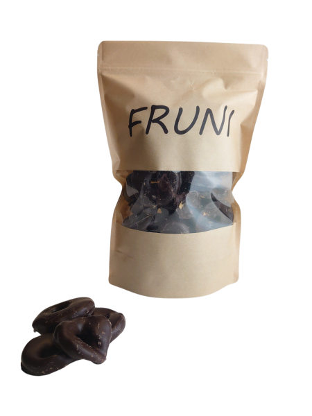 FRUNI Apfelringe umhüllt mit Zartbitterschokolade 500g