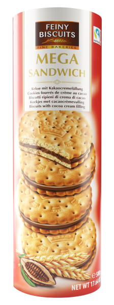 Feiny Biscuits Mega Sandwich Kekse mit Kakaocremefüllung